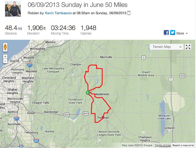 Sunday in June 2013 - 50 Mile Ride